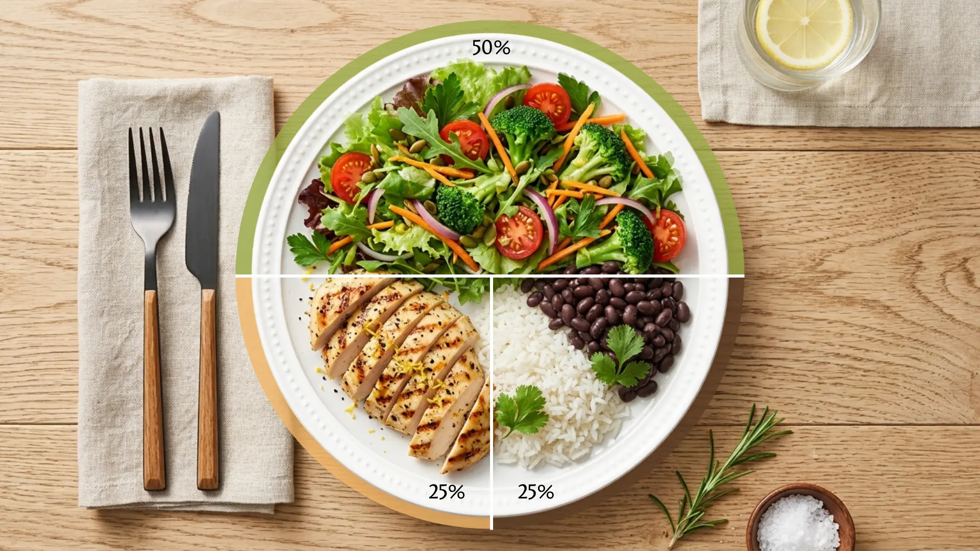 Como montar um prato saudável sem precisar pesar a comida?